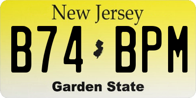 NJ license plate B74BPM