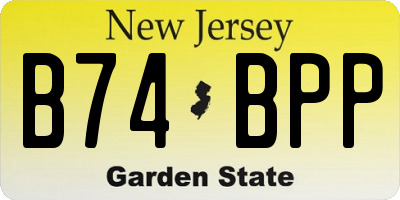 NJ license plate B74BPP