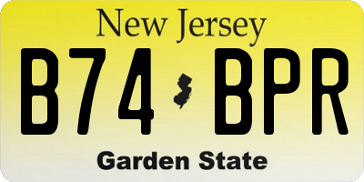 NJ license plate B74BPR