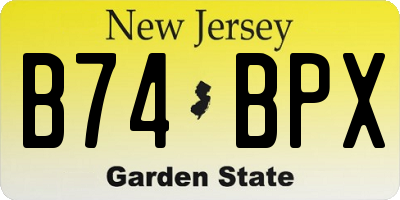 NJ license plate B74BPX