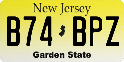 NJ license plate B74BPZ