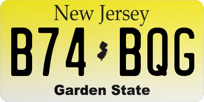 NJ license plate B74BQG