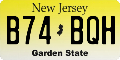 NJ license plate B74BQH