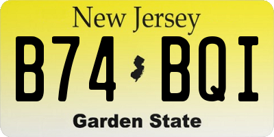 NJ license plate B74BQI