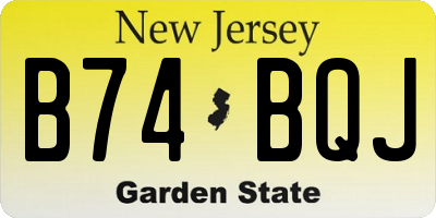 NJ license plate B74BQJ