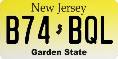 NJ license plate B74BQL