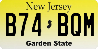 NJ license plate B74BQM