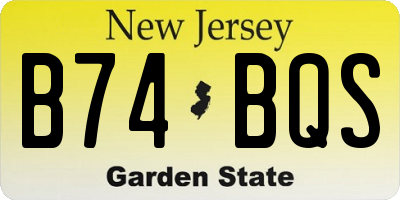 NJ license plate B74BQS
