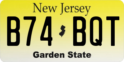 NJ license plate B74BQT