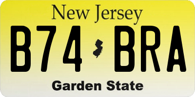 NJ license plate B74BRA