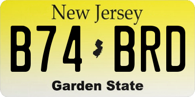 NJ license plate B74BRD