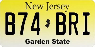 NJ license plate B74BRI