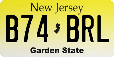 NJ license plate B74BRL