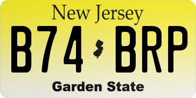 NJ license plate B74BRP