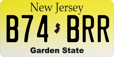 NJ license plate B74BRR