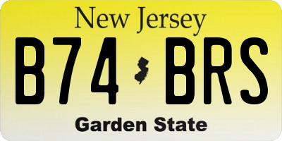 NJ license plate B74BRS