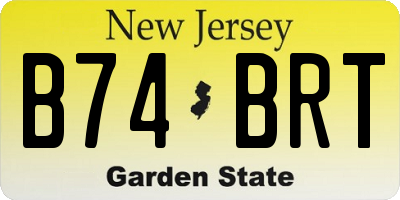 NJ license plate B74BRT