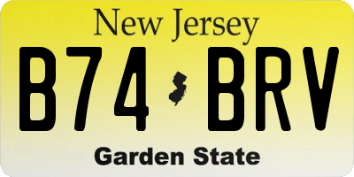 NJ license plate B74BRV