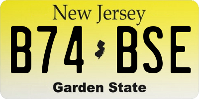 NJ license plate B74BSE