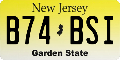 NJ license plate B74BSI