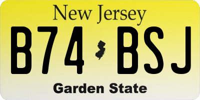 NJ license plate B74BSJ
