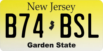 NJ license plate B74BSL