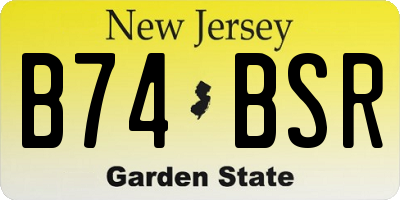 NJ license plate B74BSR