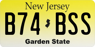 NJ license plate B74BSS