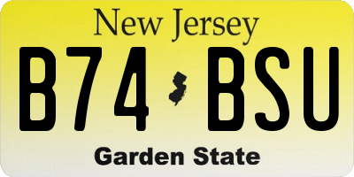 NJ license plate B74BSU