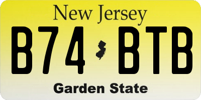 NJ license plate B74BTB