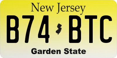 NJ license plate B74BTC