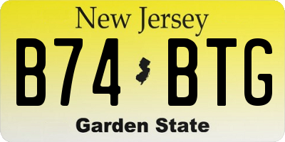 NJ license plate B74BTG