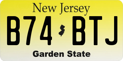 NJ license plate B74BTJ
