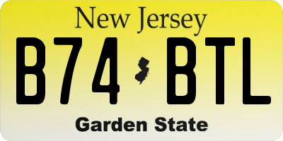 NJ license plate B74BTL