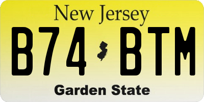 NJ license plate B74BTM
