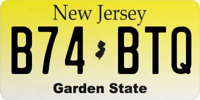 NJ license plate B74BTQ