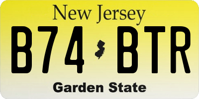 NJ license plate B74BTR