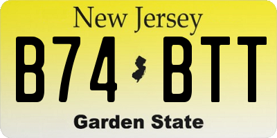 NJ license plate B74BTT