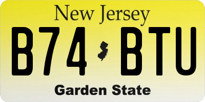 NJ license plate B74BTU