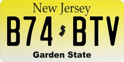 NJ license plate B74BTV
