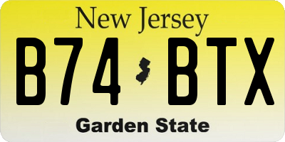 NJ license plate B74BTX
