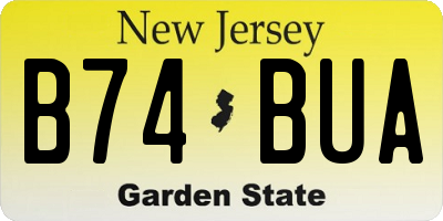 NJ license plate B74BUA