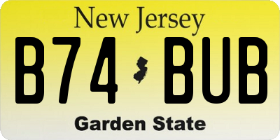 NJ license plate B74BUB