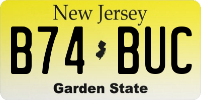 NJ license plate B74BUC