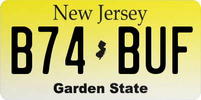 NJ license plate B74BUF