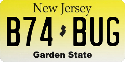 NJ license plate B74BUG