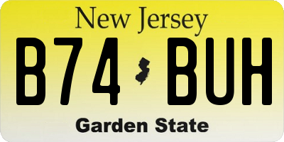 NJ license plate B74BUH