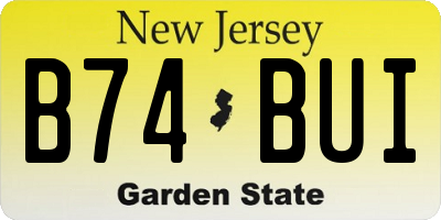 NJ license plate B74BUI