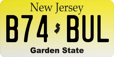 NJ license plate B74BUL