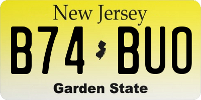 NJ license plate B74BUO